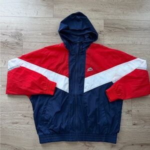 Nike Hooded Colorblock Windbreaker - Navy, Red & White